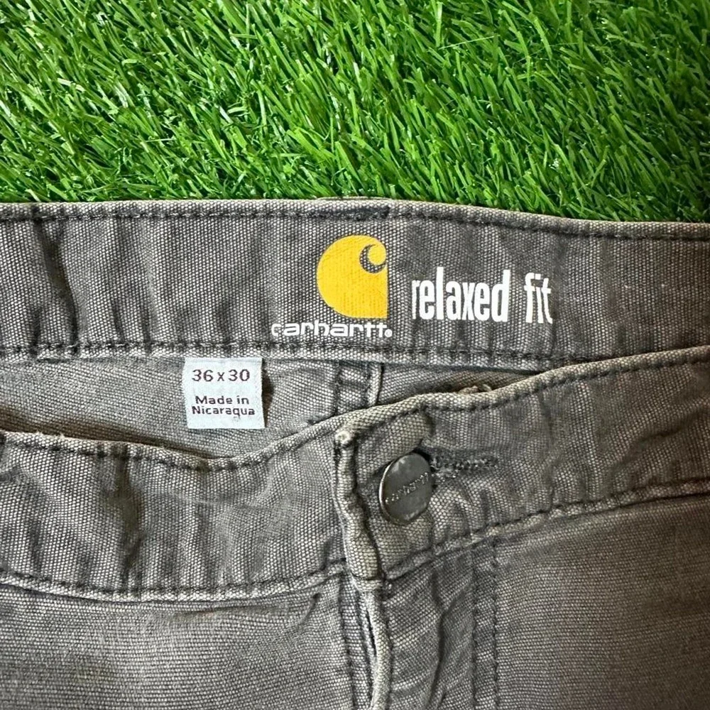 Carhartt Relaxed Fit Distressed Work Pants Faded Gray